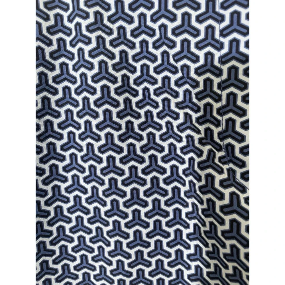Tory Burch Sport Blue Printed Geometric‎ Golf Shorts Size 14 NEW Preppy Pockets